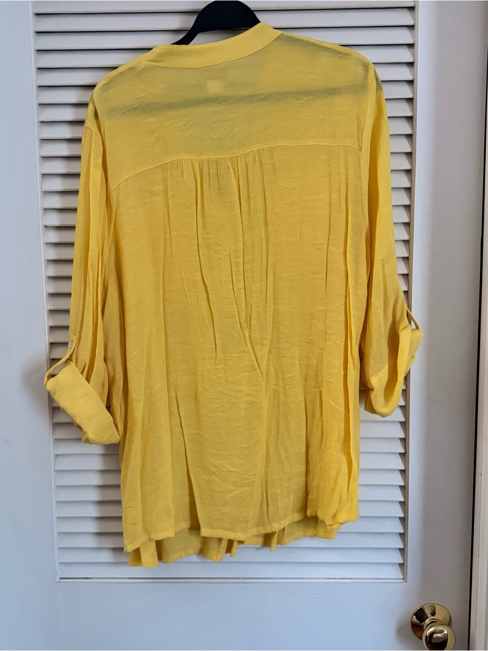 Ruby Rd. Sunny Yellow Button-Pleat Tunic with Chest Pockets - Picture 2 of 3